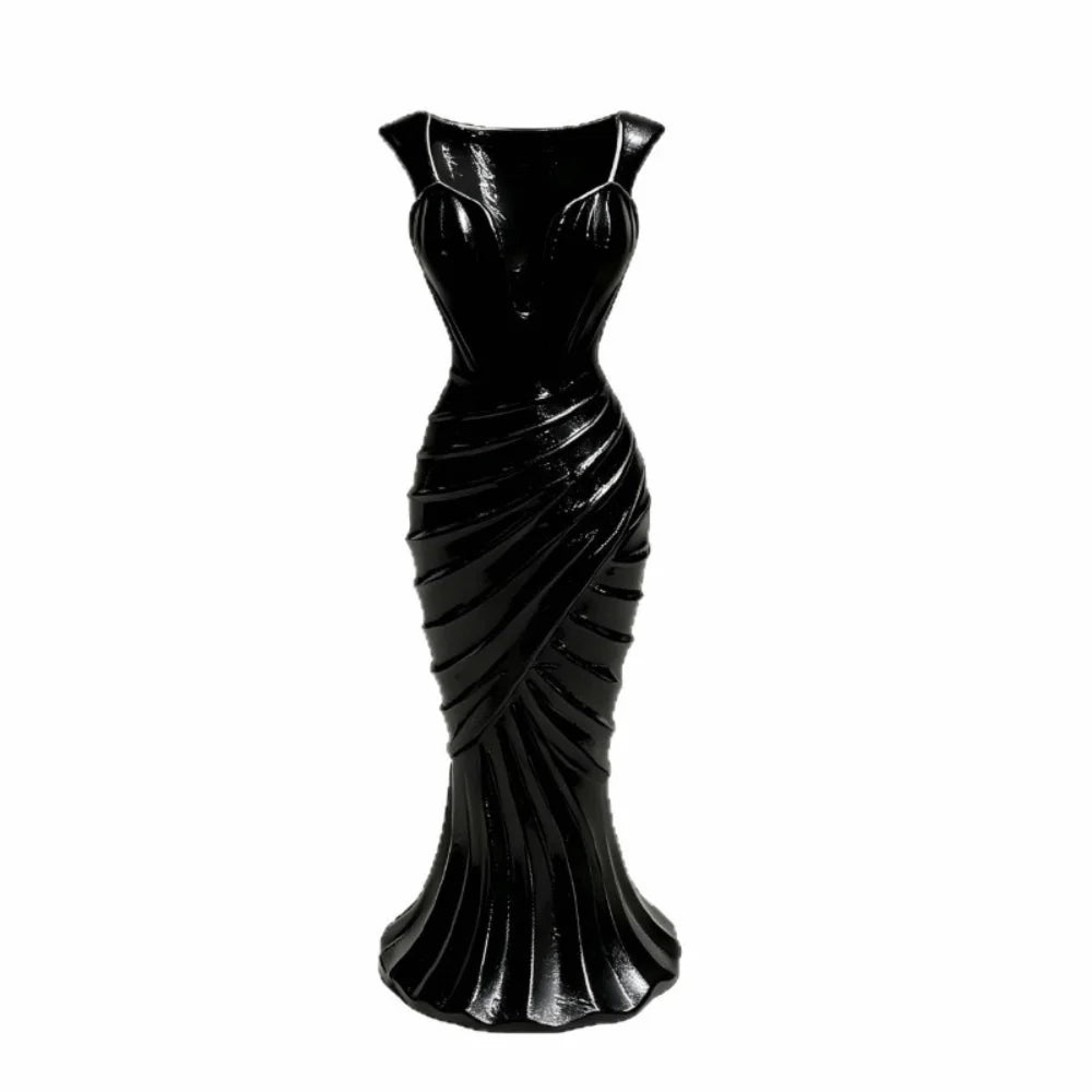 Elegant Dress-Shaped Flower Vase | 3D Printed Sculptural Décor