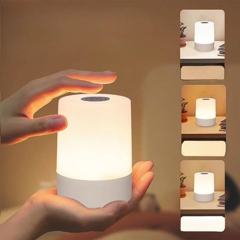 Dimmable LED Bedside Touch Lamp | Rechargeable Night Light for Bedroom