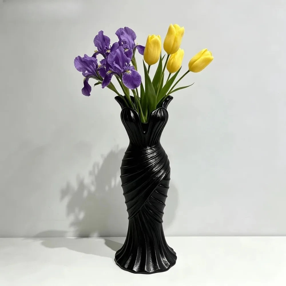 Elegant Dress-Shaped Flower Vase | 3D Printed Sculptural Décor