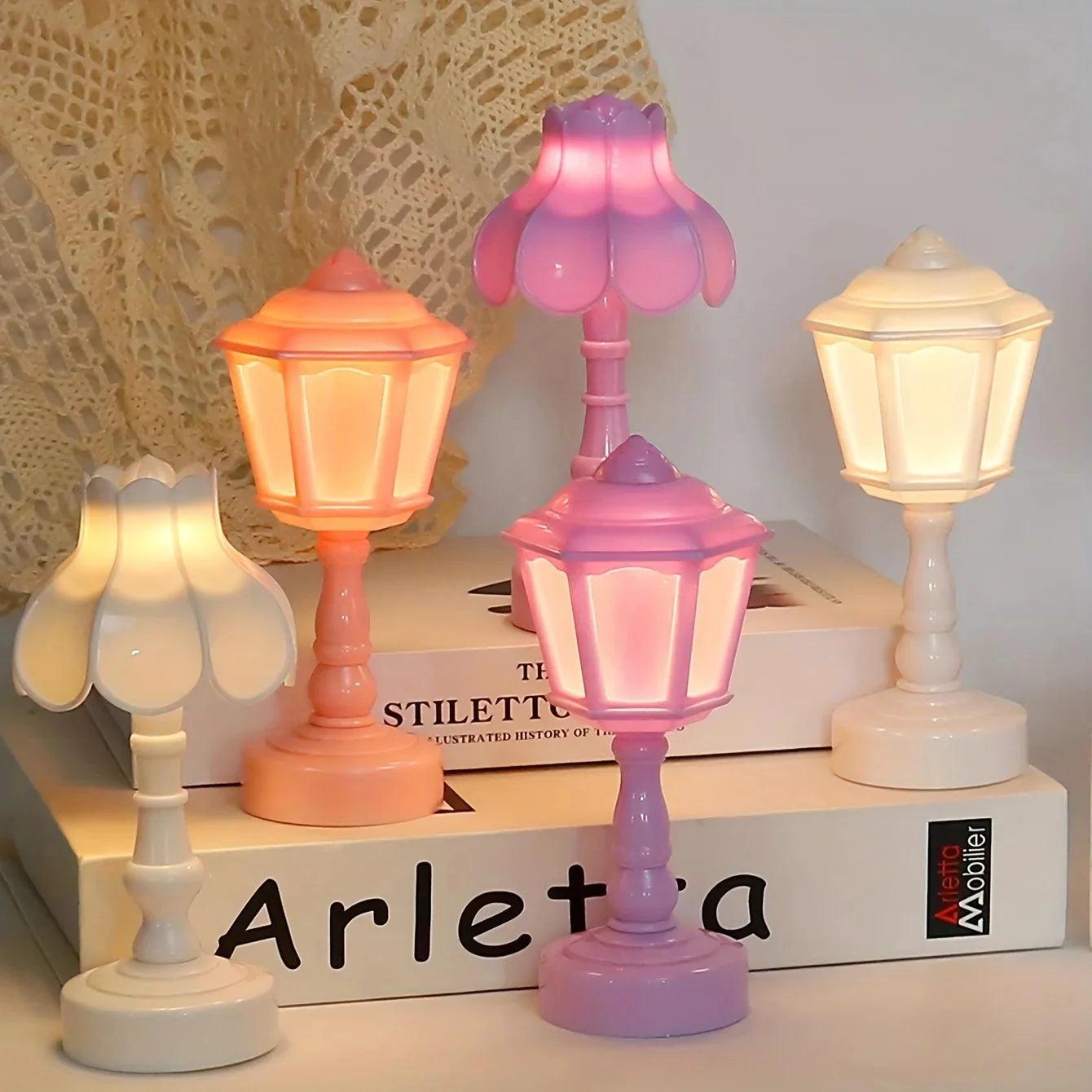 Geometric Flower Bud LED Touch Table Lamp | Cordless Night Light